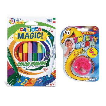 Μαγικοί Μαρκαδόροι Carioca + Μαγικό Σκουλήκι Μεταξένια (1 τμχ)